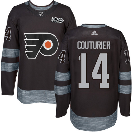 Adidas Flyers #14 Sean Couturier Black 1917-100th Anniversary Stitched NHL Jersey